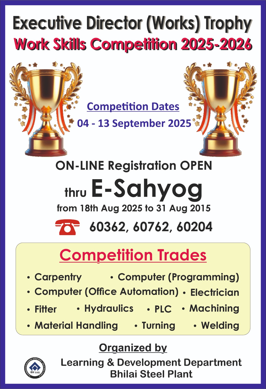 ed trophy bhilai steel plant