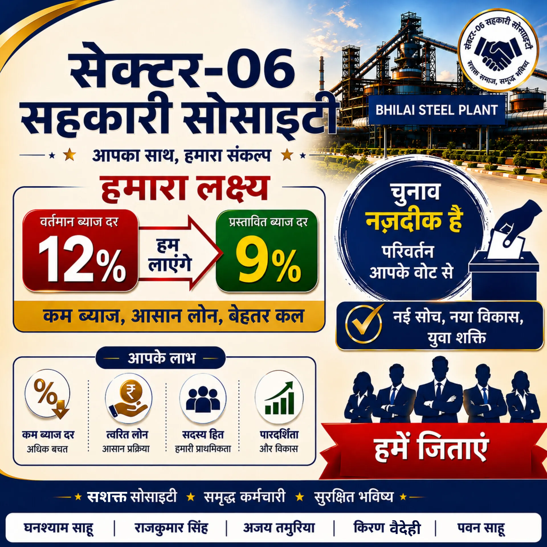 सेक्टर-06 सहकारी सोसायटी - 9% ब्याज दर